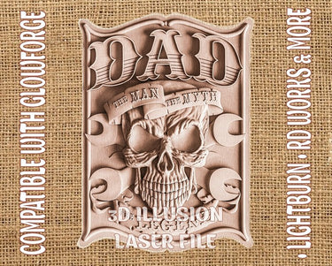 DAD GIFT 3d illusion & laser-ready file 3DWave.us